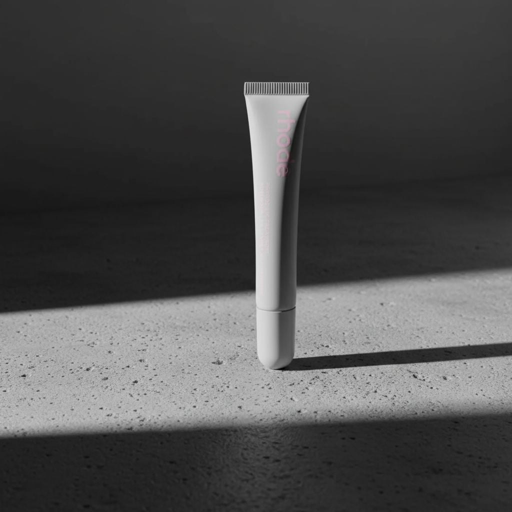 White grooming tool on a dark surface with a black background